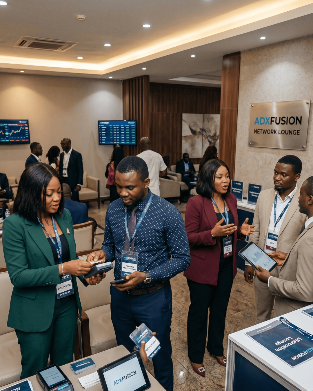 Adx Fusion team at an industry event booth